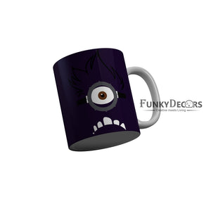 FunkyDecors Funny Minion Purple Ceramic Coffee Mug, 350 ml