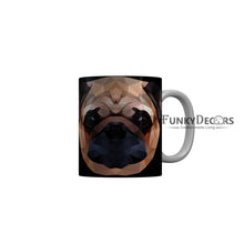 Load image into Gallery viewer, FunkyDecors Graphical Dog Face Black Ceramic Coffee Mug, 350 ml
