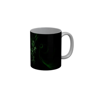 FunkyDecors Green Black Flower Pattern Ceramic Coffee Mug