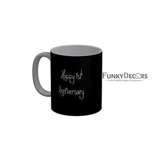 Funkydecors Happy 6Th Anniversary Ceramic Mug 350 Ml Multicolor Mugs