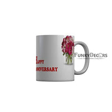 Load image into Gallery viewer, Funkydecors Happy Anniversary Ceramic Mug 350 Ml Multicolor Mugs
