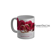 Load image into Gallery viewer, Funkydecors Happy Anniversary My Love Ceramic Mug 350 Ml Multicolor Mugs
