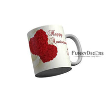 Load image into Gallery viewer, Funkydecors Happy Anniversary With Love Ceramic Mug 350 Ml Multicolor Mugs
