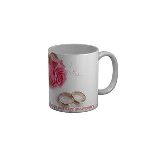 Funkydecors Happy Marriage Anniversary Ceramic Mug 350 Ml Multicolor Mugs
