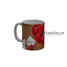 Load image into Gallery viewer, Funkydecors Happy Wedding Anniversary Ceramic Mug 350 Ml Multicolor Mugs
