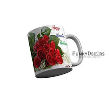 Load image into Gallery viewer, Funkydecors Happy Wedding Anniversary Love You So Much Ceramic Mug 350 Ml Multicolor Mugs
