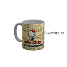 Load image into Gallery viewer, FunkyDecors Hello Kitty A Day Happy In The Happy Life of us Cartoon Ceramic Coffee Mug
