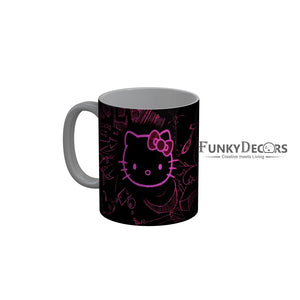 FunkyDecors Hello Kitty Black Cartoon Ceramic Coffee Mug