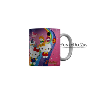 FunkyDecors Hello Kitty Rainbow Cartoon Ceramic Coffee Mug