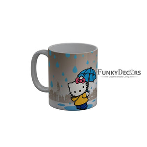 FunkyDecors Hello Kitty Rainy Season Cartoon Ceramic Coffee Mug