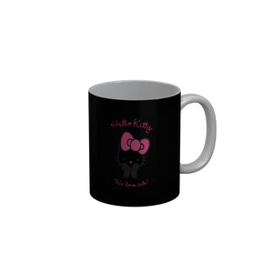 FunkyDecors Hello Kitty We Love Cute Black Cartoon Ceramic Coffee Mug