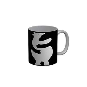 Funkydecors Hugging Teddy Black Funny Quotes Ceramic Coffee Mug 350 Ml Mugs