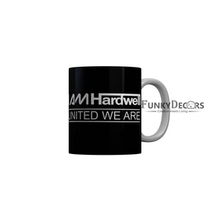 FunkyDecors I Am Hardwell United We Are Black Motivatonal Quotes Ceramic Coffee Mug, 350 ml