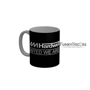 FunkyDecors I Am Hardwell United We Are Black Motivatonal Quotes Ceramic Coffee Mug, 350 ml