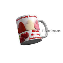 Load image into Gallery viewer, Funkydecors I Love You My Sweetheart Happy Marriage Anniversary Ceramic Mug 350 Ml Multicolor Mugs
