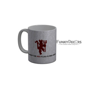 FunkyDecors I Will Keep The Red Flag High Grey Quotes Ceramic Coffee Mug, 350 ml