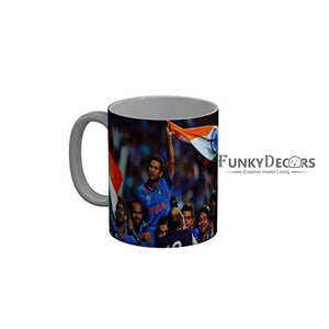 Funkydecors Indian Cricket Team Champions Ceramic Mug 350 Ml Multicolor Mugs