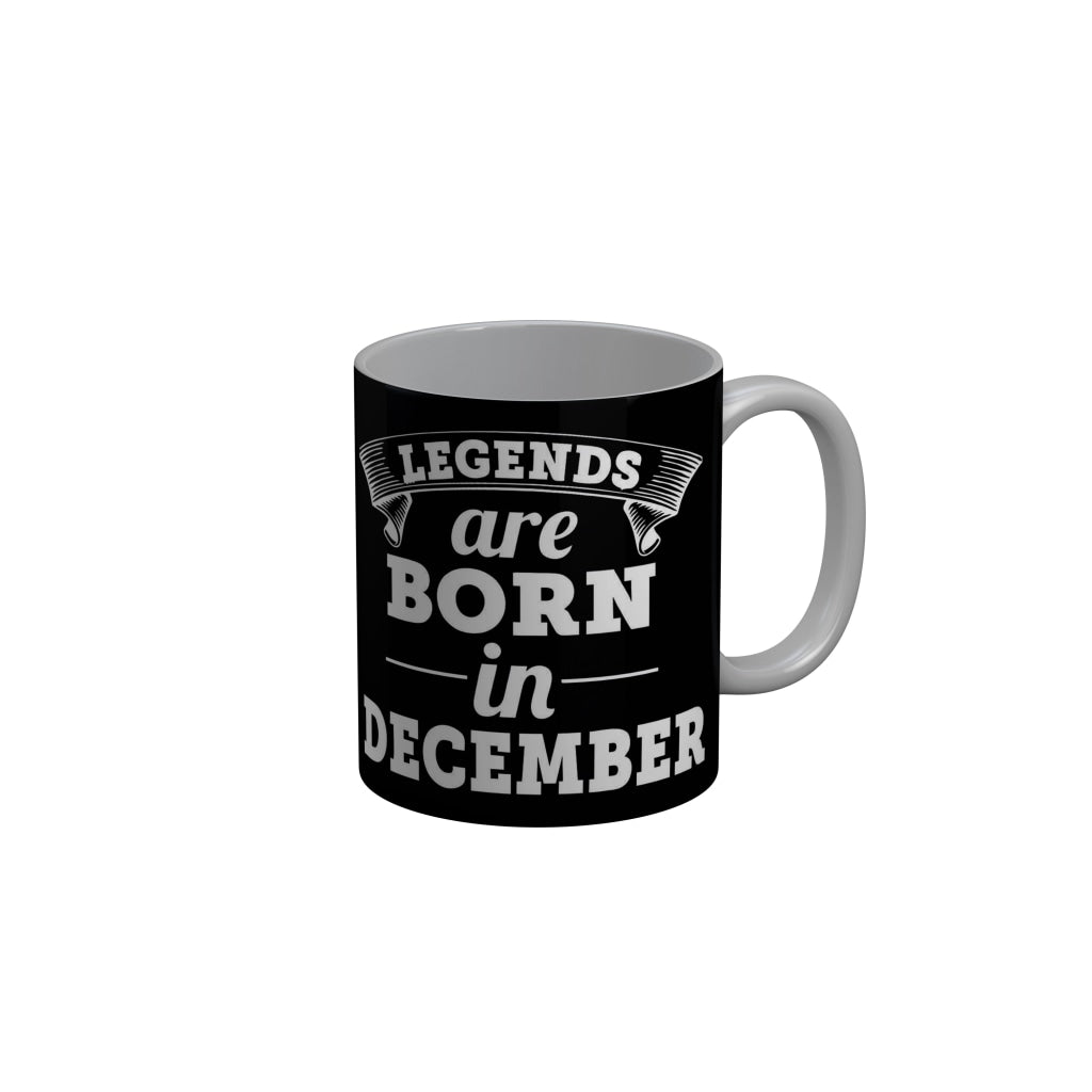 FunkyDecors Kings Are Born In February Black Birthday Quotes Ceramic Coffee Mug, 350 ml