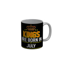 Load image into Gallery viewer, FunkyDecors Kings Are Born In June Black Birthday Quotes Ceramic Coffee Mug, 350 ml
