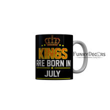 Load image into Gallery viewer, FunkyDecors Kings Are Born In June Black Birthday Quotes Ceramic Coffee Mug, 350 ml
