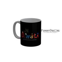 Load image into Gallery viewer, FunkyDecors Lets celebrate clean and colorful diwali Ceramic Mug, 350 ML, Multicolor
