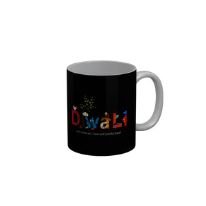 FunkyDecors Lets celebrate clean and colorful diwali Ceramic Mug, 350 ML, Multicolor