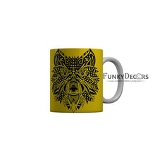 Load image into Gallery viewer, FunkyDecors Lion Face Yellow Ceramic Coffee Mug, 350 ml
