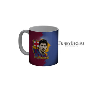 FunkyDecors Lionel Messi Football Ceramic Coffee Mug