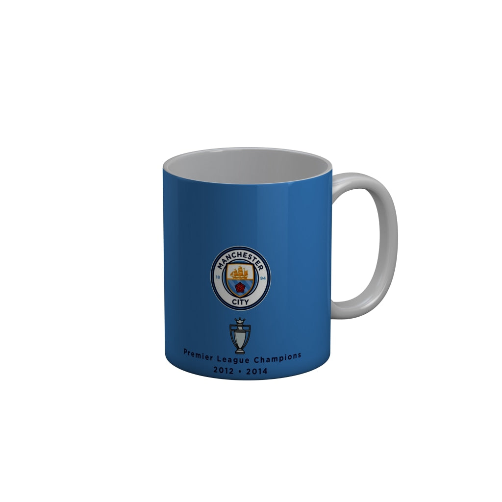 FunkyDecors Manchester City Football Premier League Champions 2012-2014 Blue Ceramic Coffee Mug