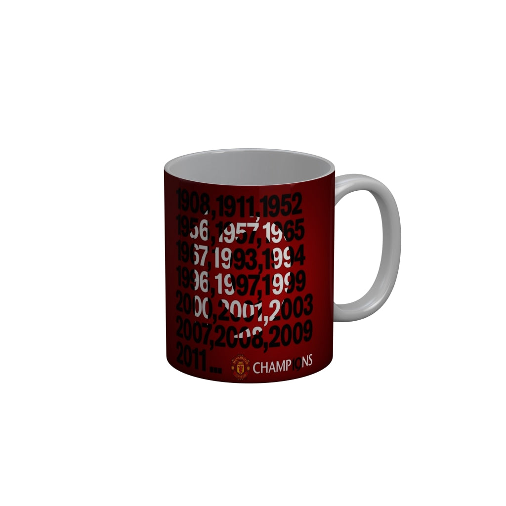 FunkyDecors Manchester United Football 19 Champions Red White Ceramic Coffee Mug