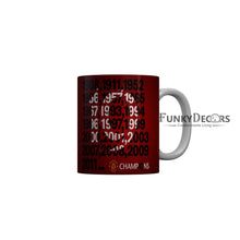 Load image into Gallery viewer, FunkyDecors Manchester United Football 19 Champions Red White Ceramic Coffee Mug
