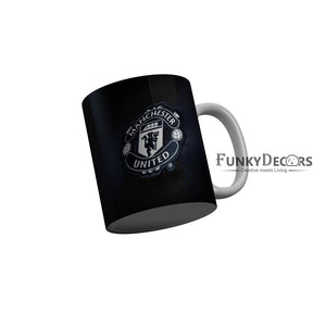 FunkyDecors Manchester United Football Black Ceramic Coffee Mug