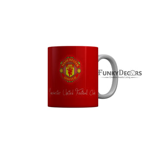 FunkyDecors Manchester United Football Red Ceramic Coffee Mug