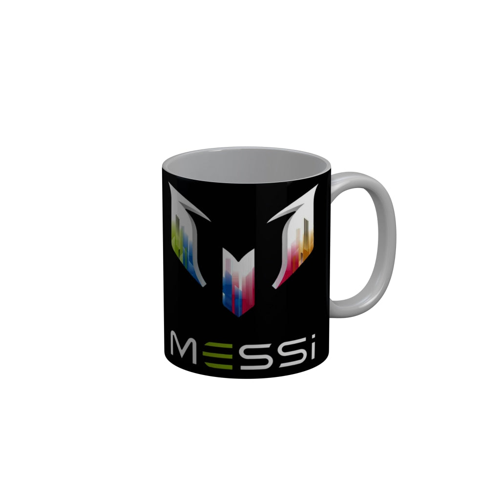 FunkyDecors Messi Black Quotes Ceramic Coffee Mug, 350 ml