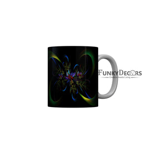 FunkyDecors Multicolor Flower Pattern Ceramic Coffee Mug