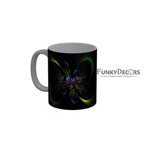 FunkyDecors Multicolor Flower Pattern Ceramic Coffee Mug