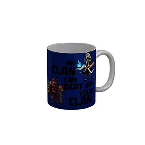 Funkydecors My Clan Can Beat Up Your Blue Quotes Ceramic Coffee Mug 350 Ml Mugs