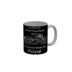 Funkydecors My Enfield Made Me Royal Black Quotes Ceramic Coffee Mug 350 Ml Mugs