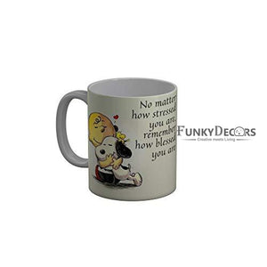 Funkydecors Peanuts Cartoon Ceramic Mug 350 Ml Multicolor Mugs
