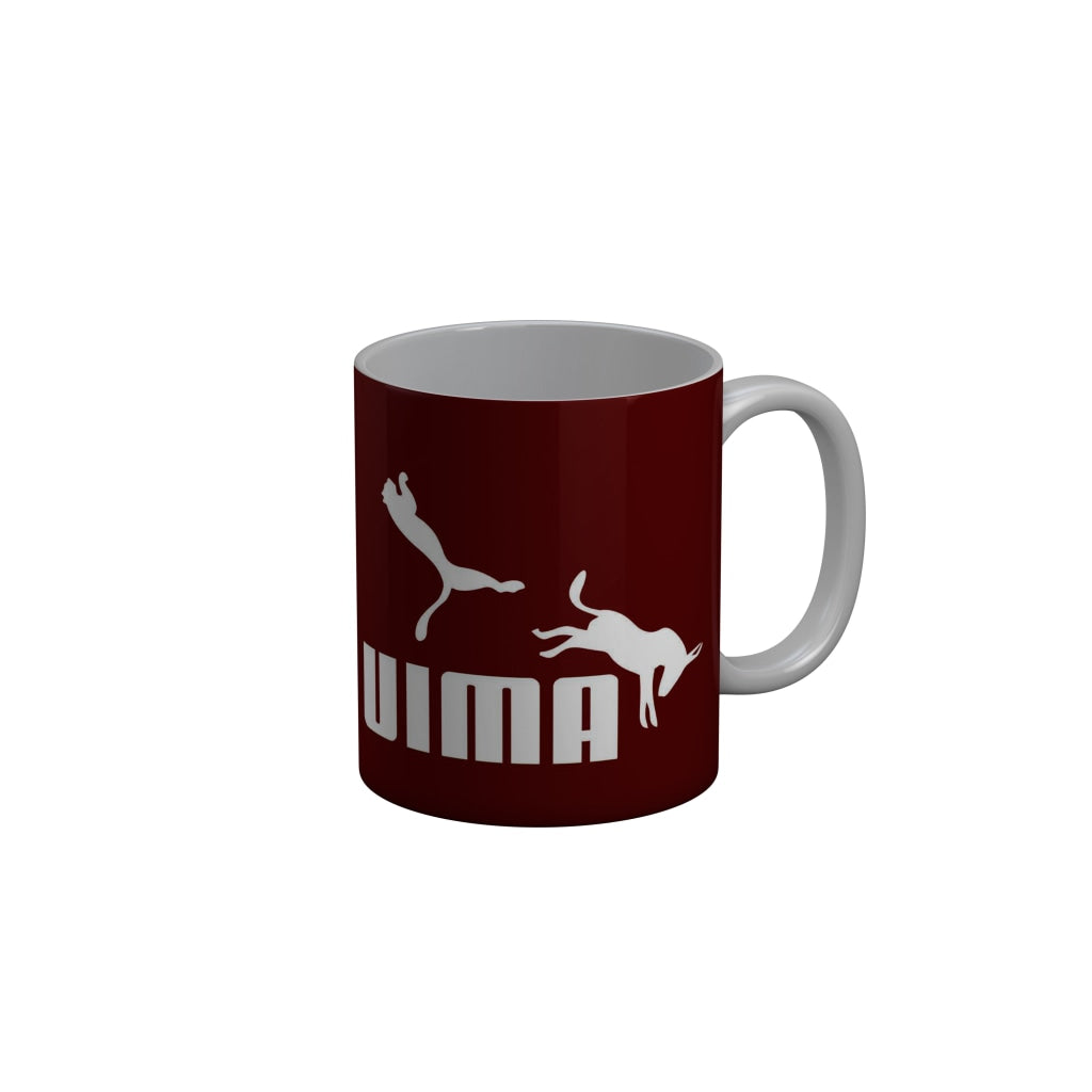 FunkyDecors Puma Red Quotes Ceramic Coffee Mug, 350 ml