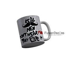 Load image into Gallery viewer, Funkydecors Real Men Dont Wear Pink They Eat It Grey Quotes Ceramic Coffee Mug 350 Ml Mugs
