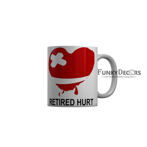 FunkyDecors Retired Hurt White Funny Quotes Ceramic Coffee Mug, 350 ml