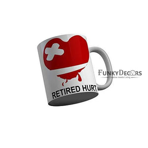 Funkydecors Retired Hurt White Funny Quotes Ceramic Coffee Mug 350 Ml Mugs