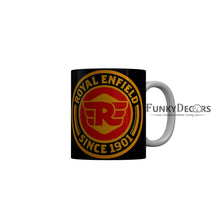 Load image into Gallery viewer, FunkyDecors Royal Enfield Since 1901 Black Ceramic Coffee Mug, 350 ml

