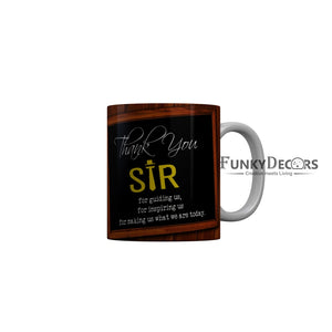 Funkydecors Teachers Day Thank You Sir World Greatest Teacher Gift For Mentor Ceramic Coffee Mug