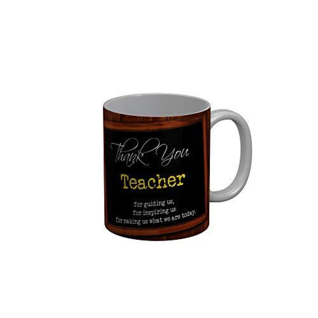 Funkydecors Teachers Day Thank You Teacher World Greatest Ceramic Mug 350 Ml Multicolor Mugs