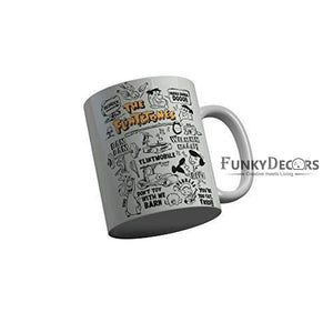 Funkydecors The Flintstones Cartoon Ceramic Mug 350 Ml Multicolor Mugs