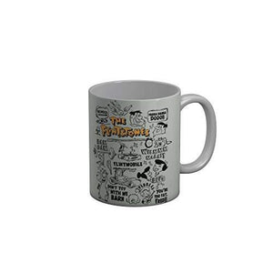 Funkydecors The Flintstones Cartoon Ceramic Mug 350 Ml Multicolor Mugs