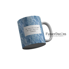 Load image into Gallery viewer, FunkyDecors Try Posotive Actions Not Only Posotive Thinking Blue Marble Pattern Ceramic Coffee Mug
