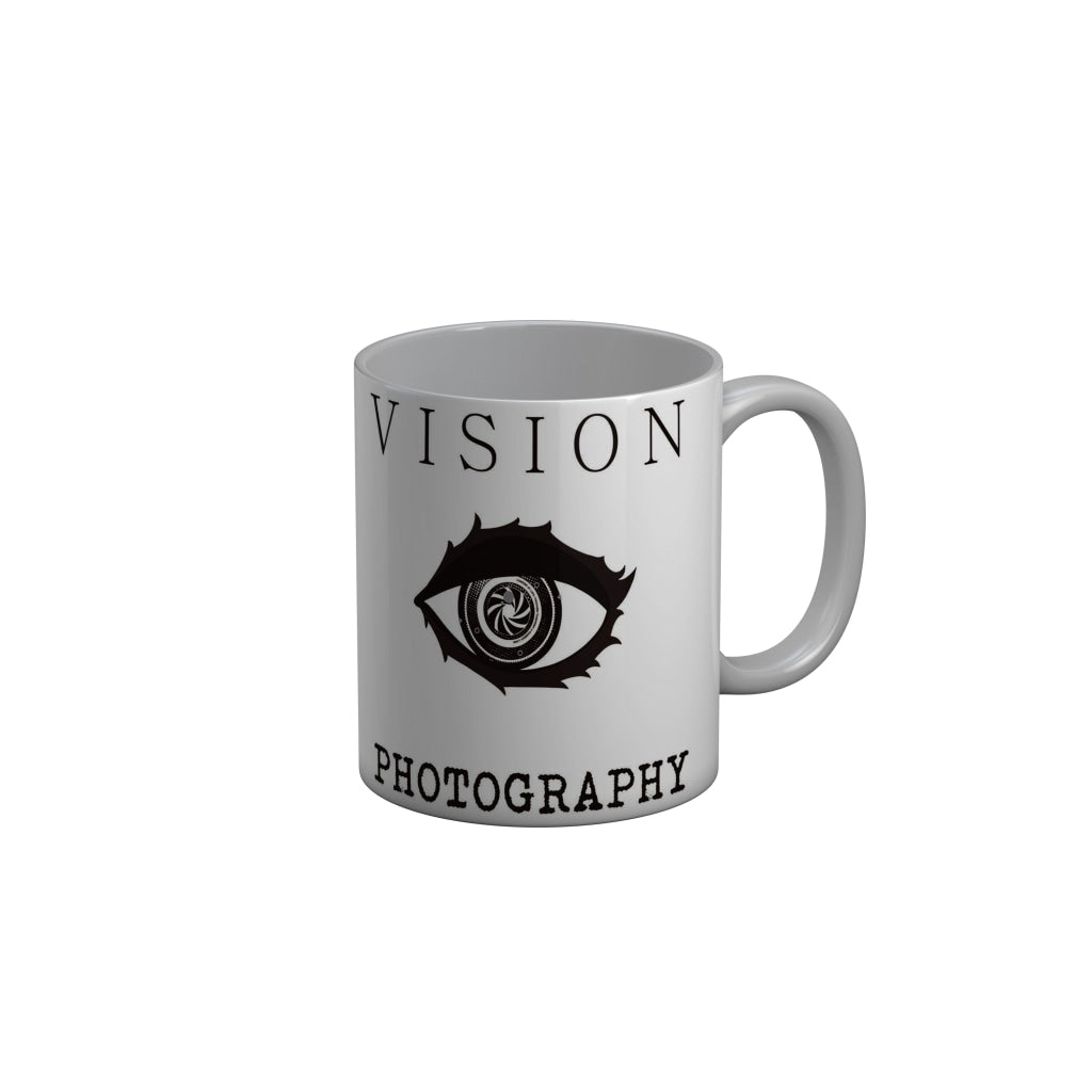 FunkyDecors Vision Photography Whie Quotes Ceramic Coffee Mug, 350 ml